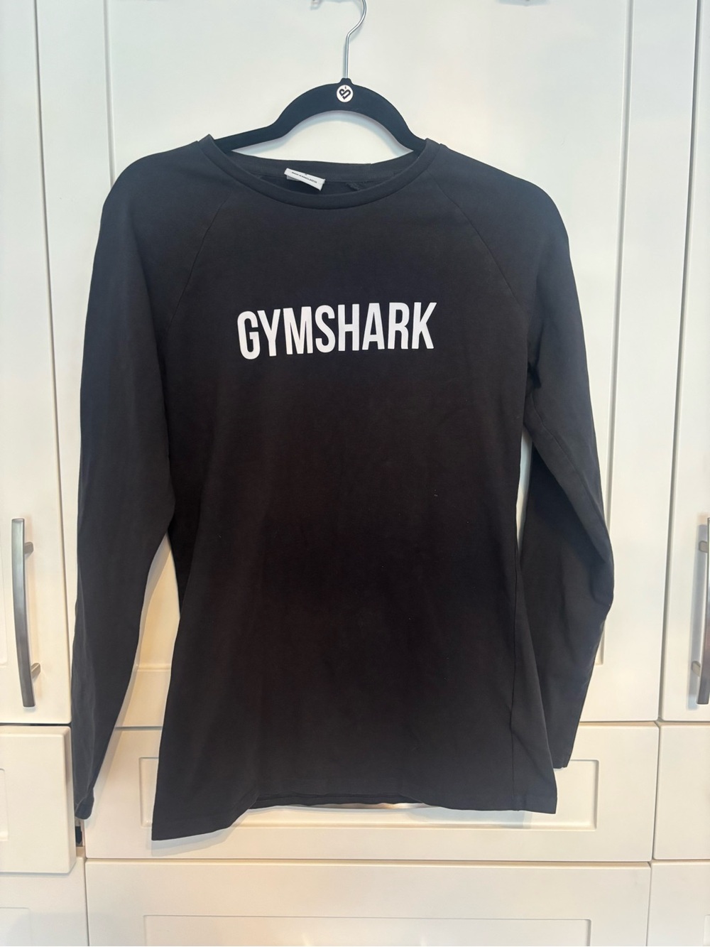 Gymshark Black Long Sleeve Top with White Tag